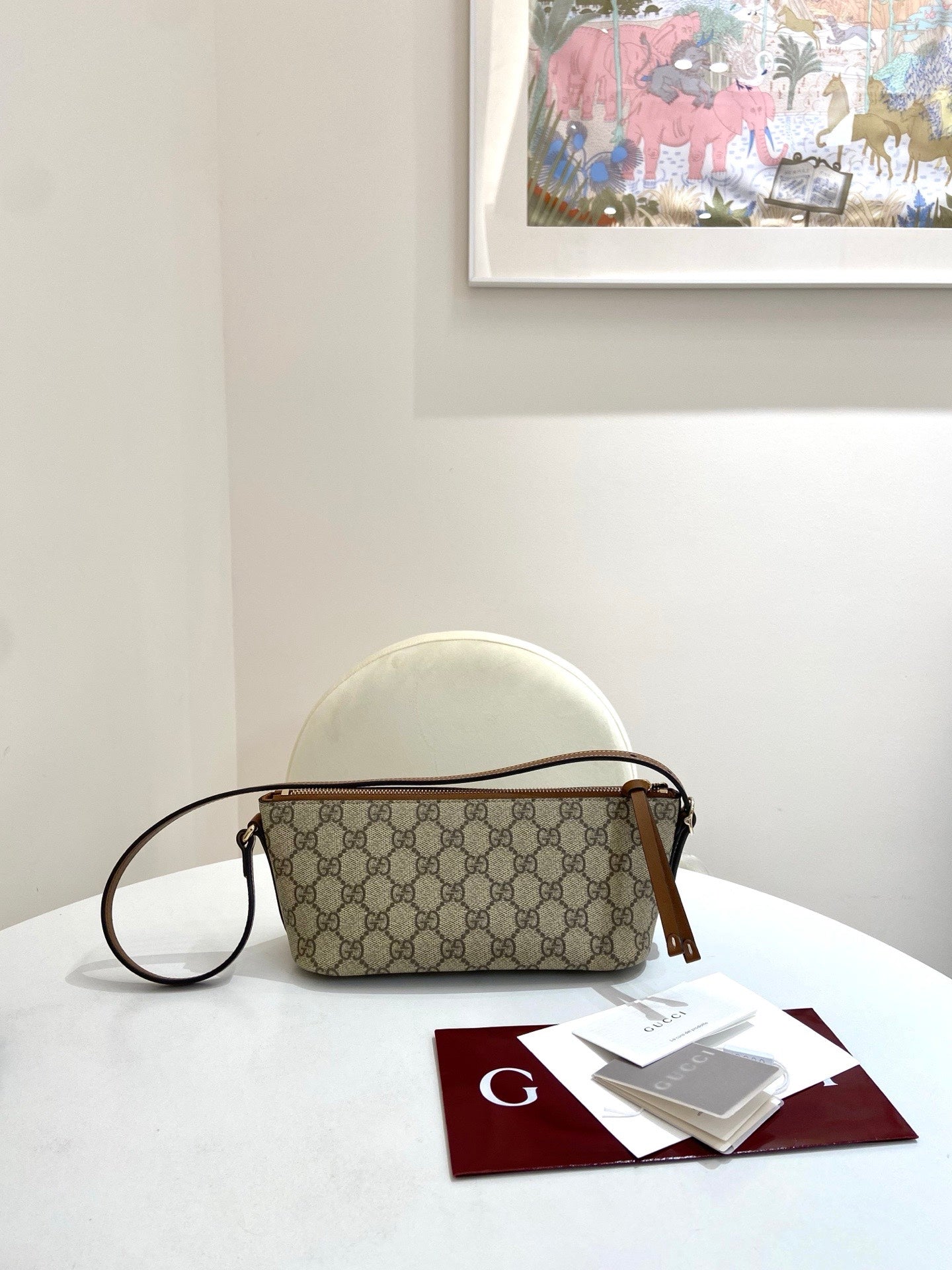 Gucci - Emblem - Leather - Brown - (small)