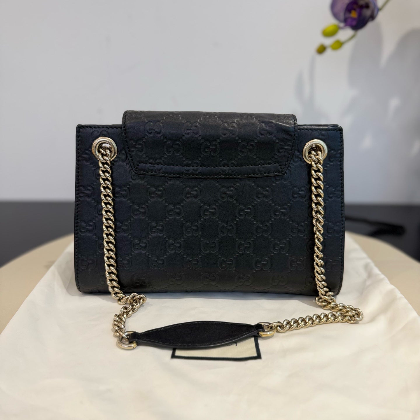 Gucci - Emily Chain Shoulder Bag - Leather - Black - (small)