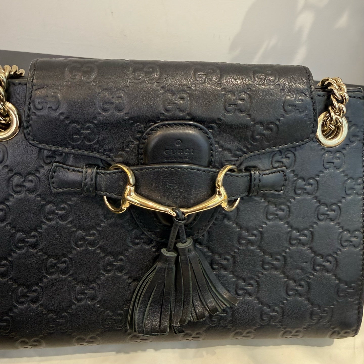 Gucci - Emily Chain Shoulder Bag - Leather - Black - (small)
