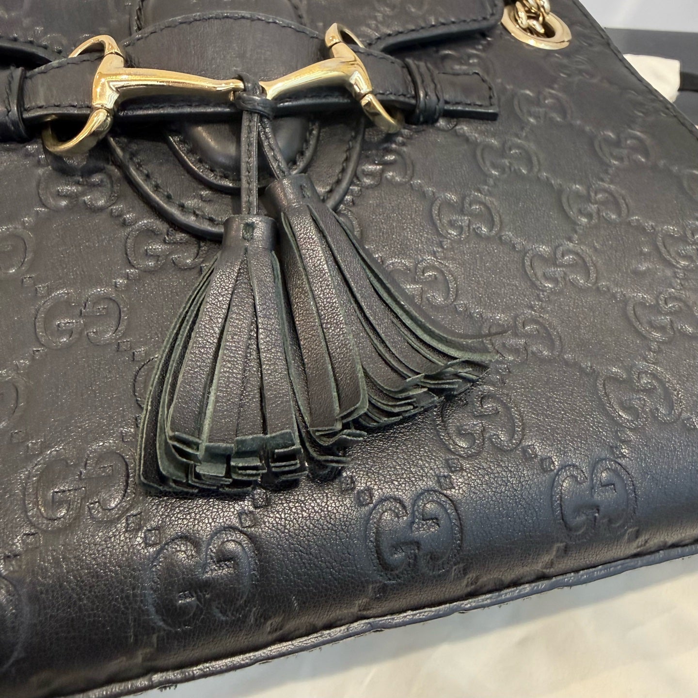 Gucci - Emily Chain Shoulder Bag - Leather - Black - (small)