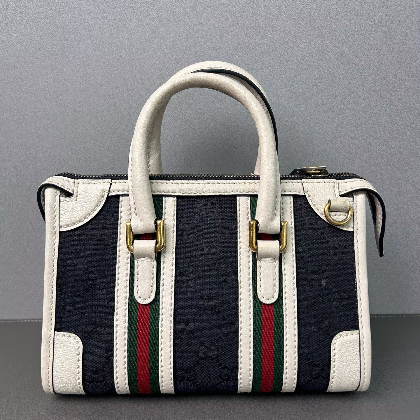 Gucci - Exquisite - Canvas and leather - Black and white - (mini)