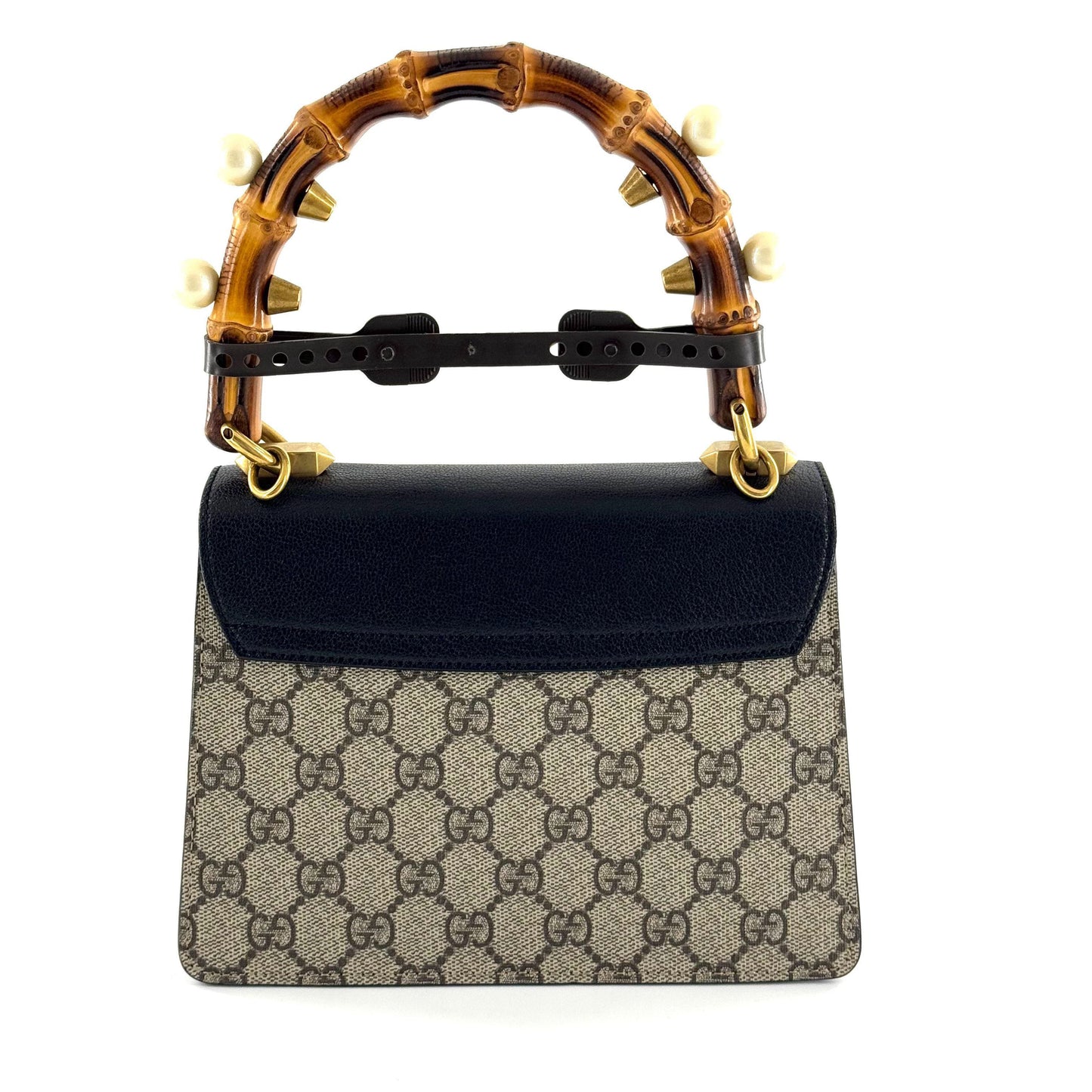 Gucci - Fox Bamboo Handle Chain Bag - GG Supreme canvas with leather trim and bamboo - Beige, Black, Red, White with Gold-tone hardware - (mini)