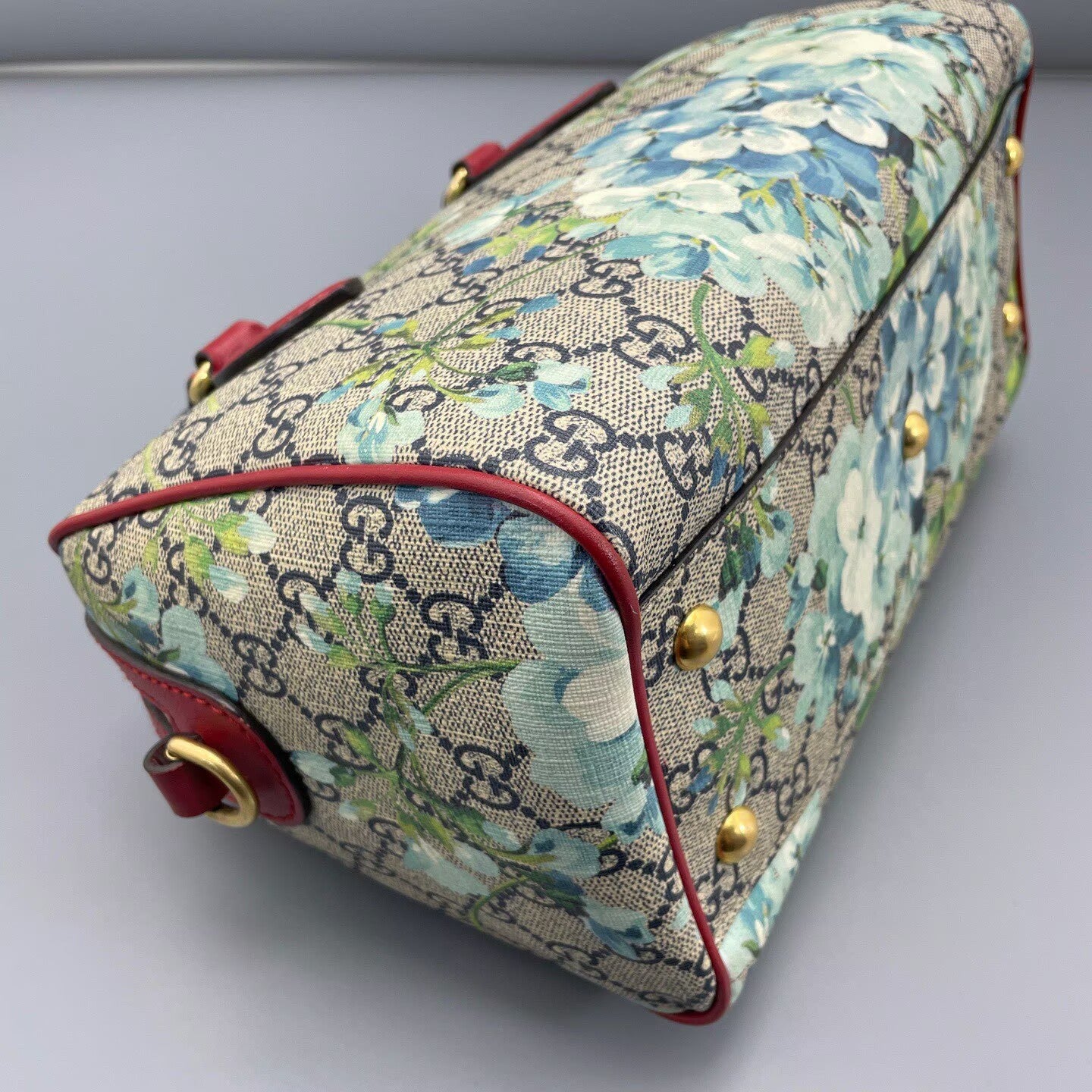Gucci - Geranium Boston Bag - GG Supreme coated canvas and leather - Beige, Blue, Green, Red - (Small)