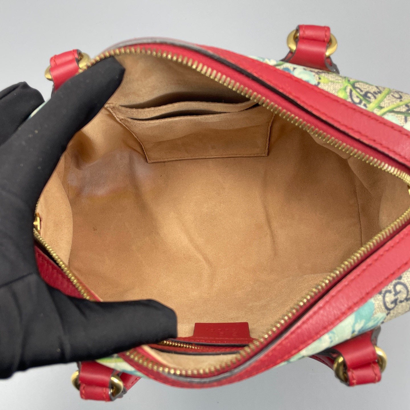 Gucci - Geranium Boston Bag - GG Supreme coated canvas and leather - Beige, Blue, Green, Red - (Small)