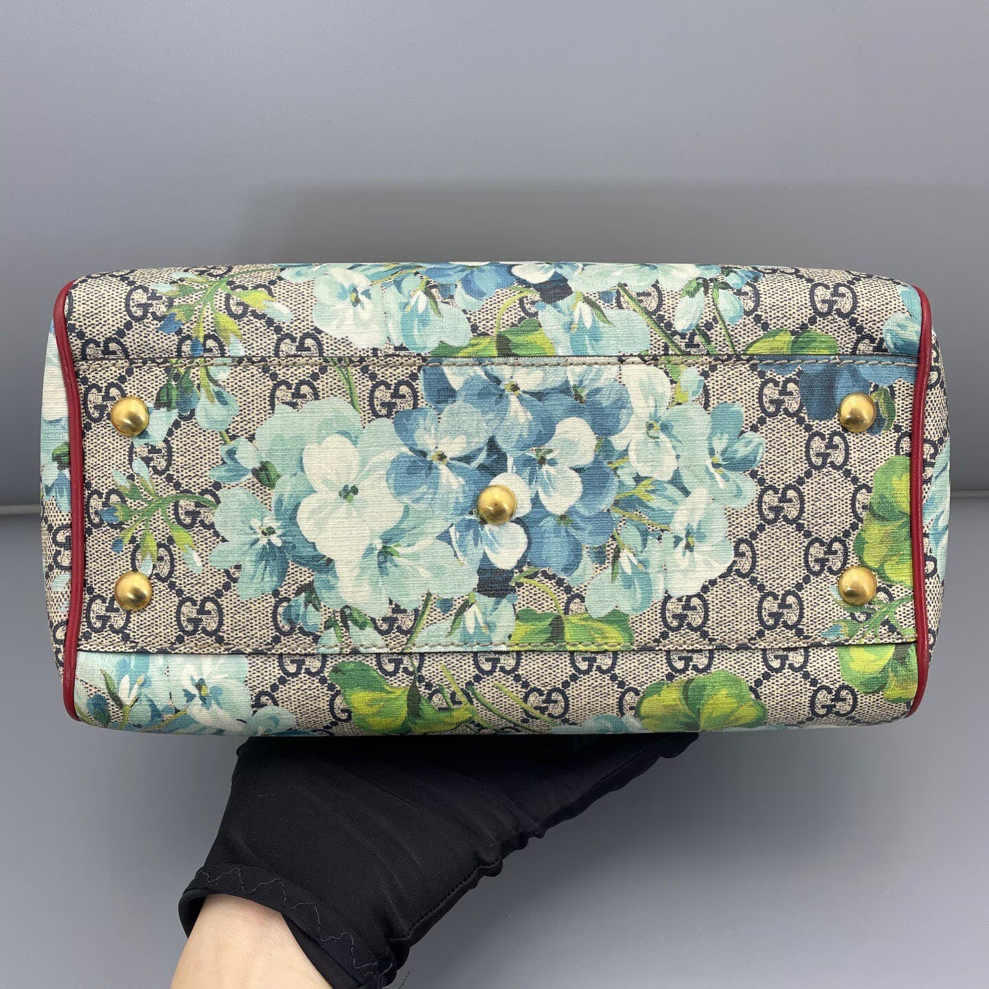 Gucci - Geranium Boston Bag - GG Supreme coated canvas and leather - Beige, Blue, Green, Red - (Small)