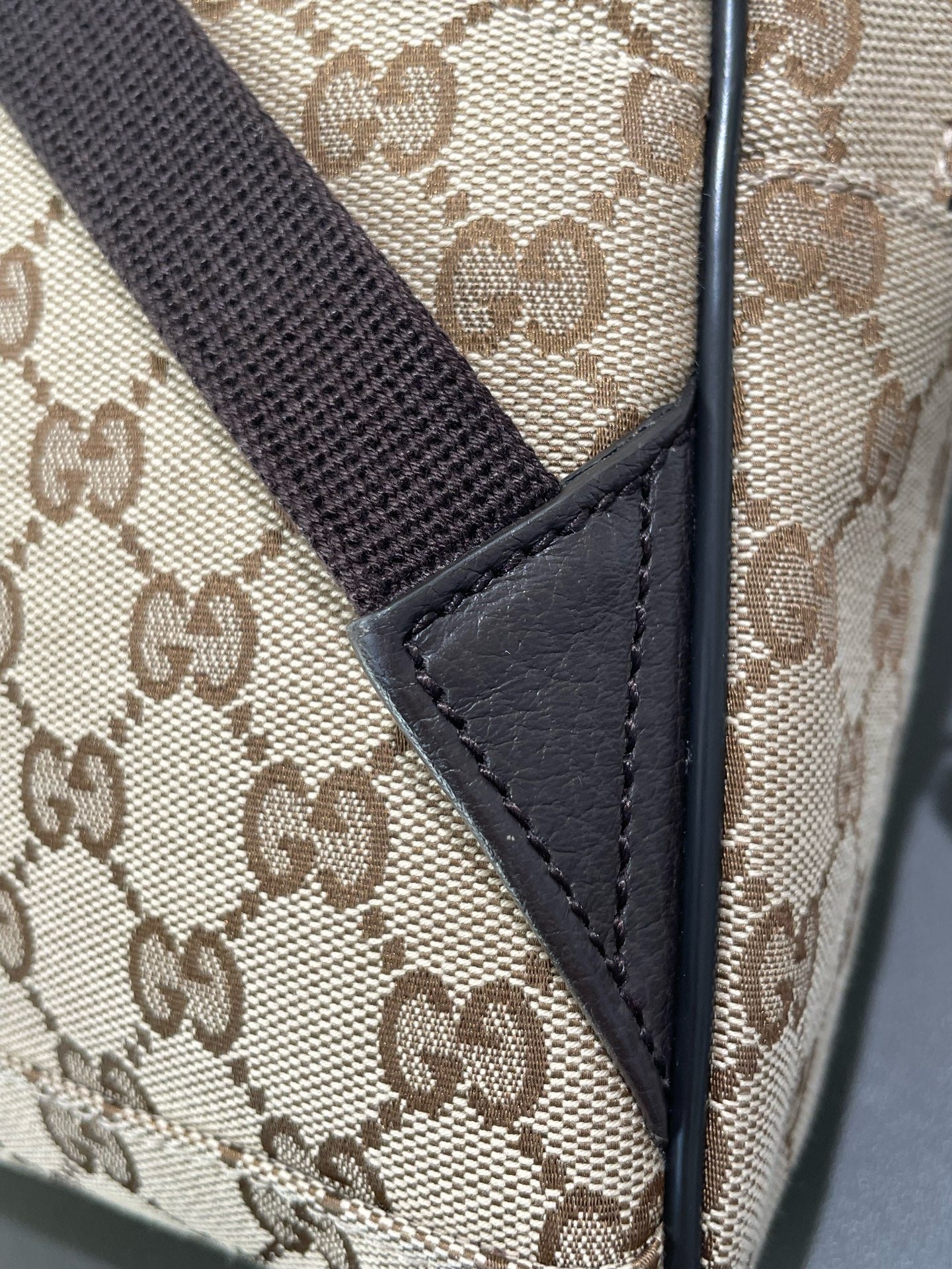 Gucci - GG Canvas Backpack - Coated canvas with leather trim - Beige - (medium)