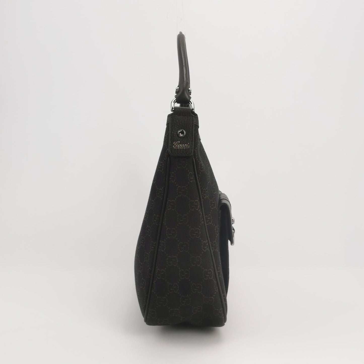 Gucci - GG Canvas Shoulder Bag - Canvas with Leather trim - Brown - (medium)
