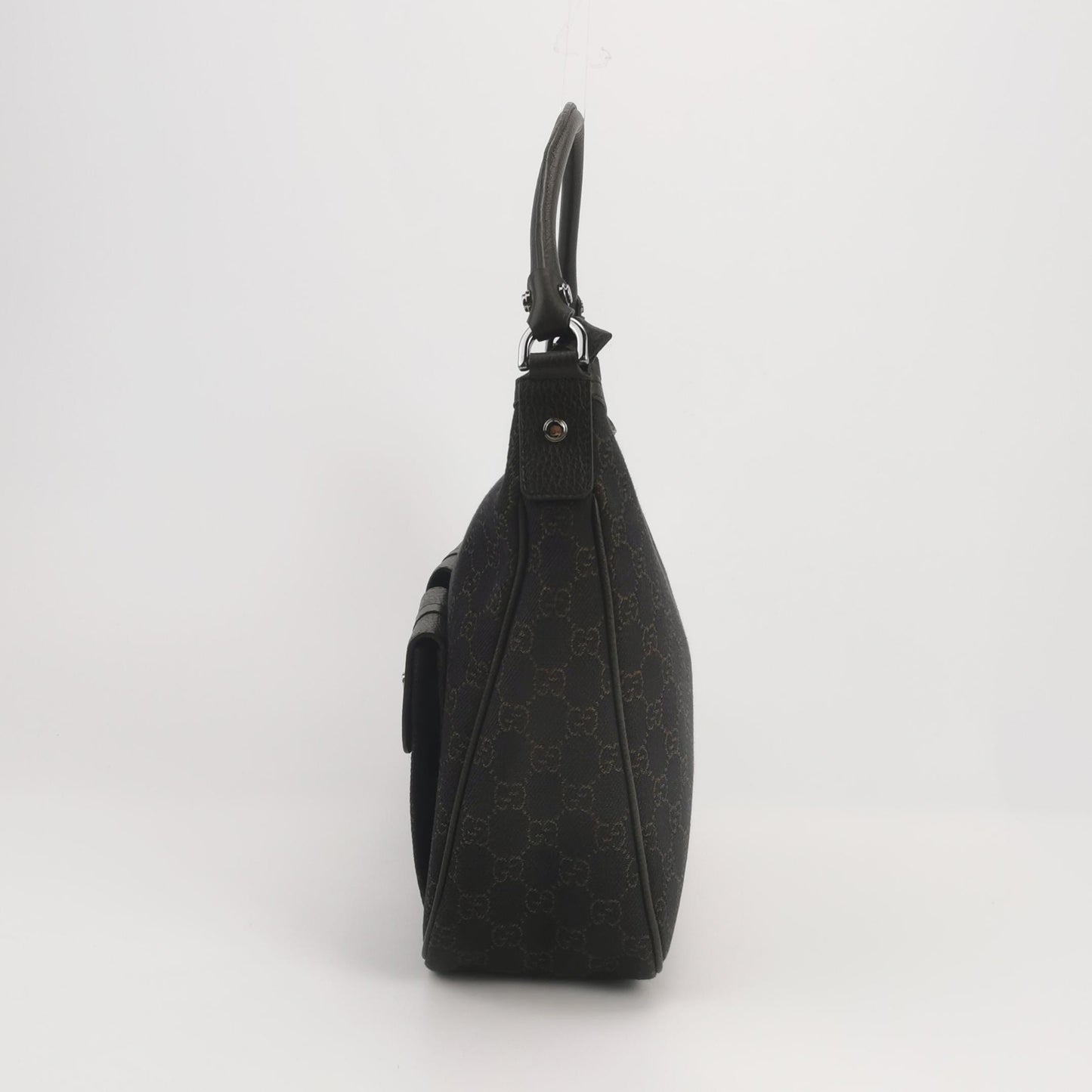 Gucci - GG Canvas Shoulder Bag - Canvas with Leather trim - Brown - (medium)