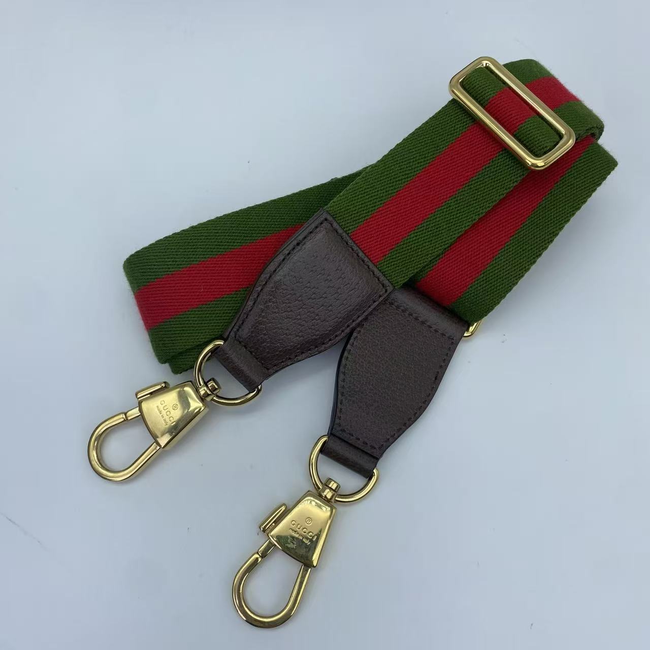 Gucci - GG Jumbo Camera Bag - Jumbo GG canvas with leather trim - Beige and Brown with Green and Red Web Strap - (Small)