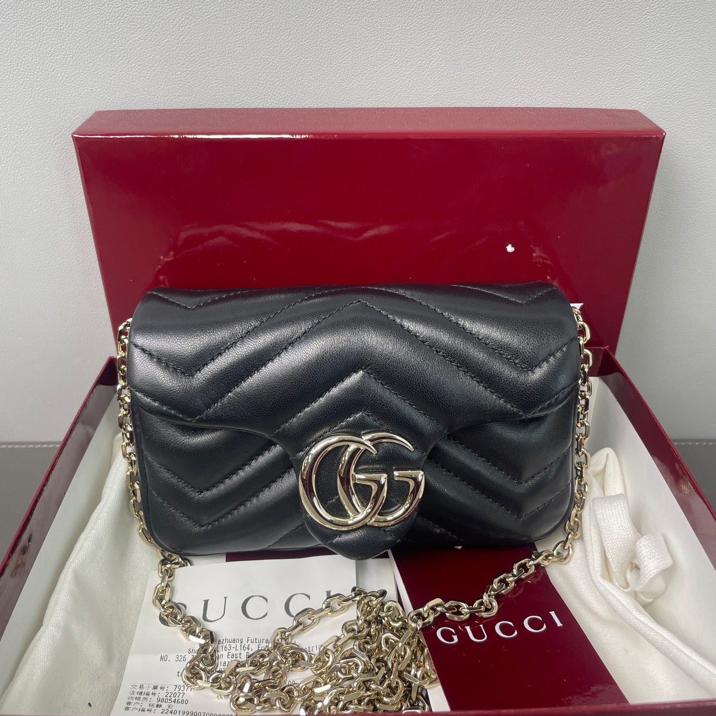 Gucci GG Marmont Lambskin Leather Black - view 1
