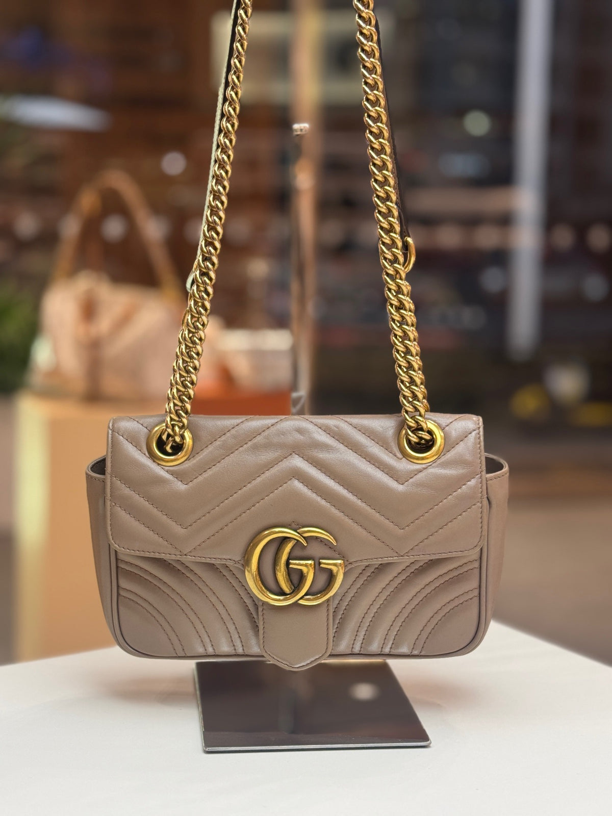 Gucci - GG Marmont 22 - Leather - Beige - (small)