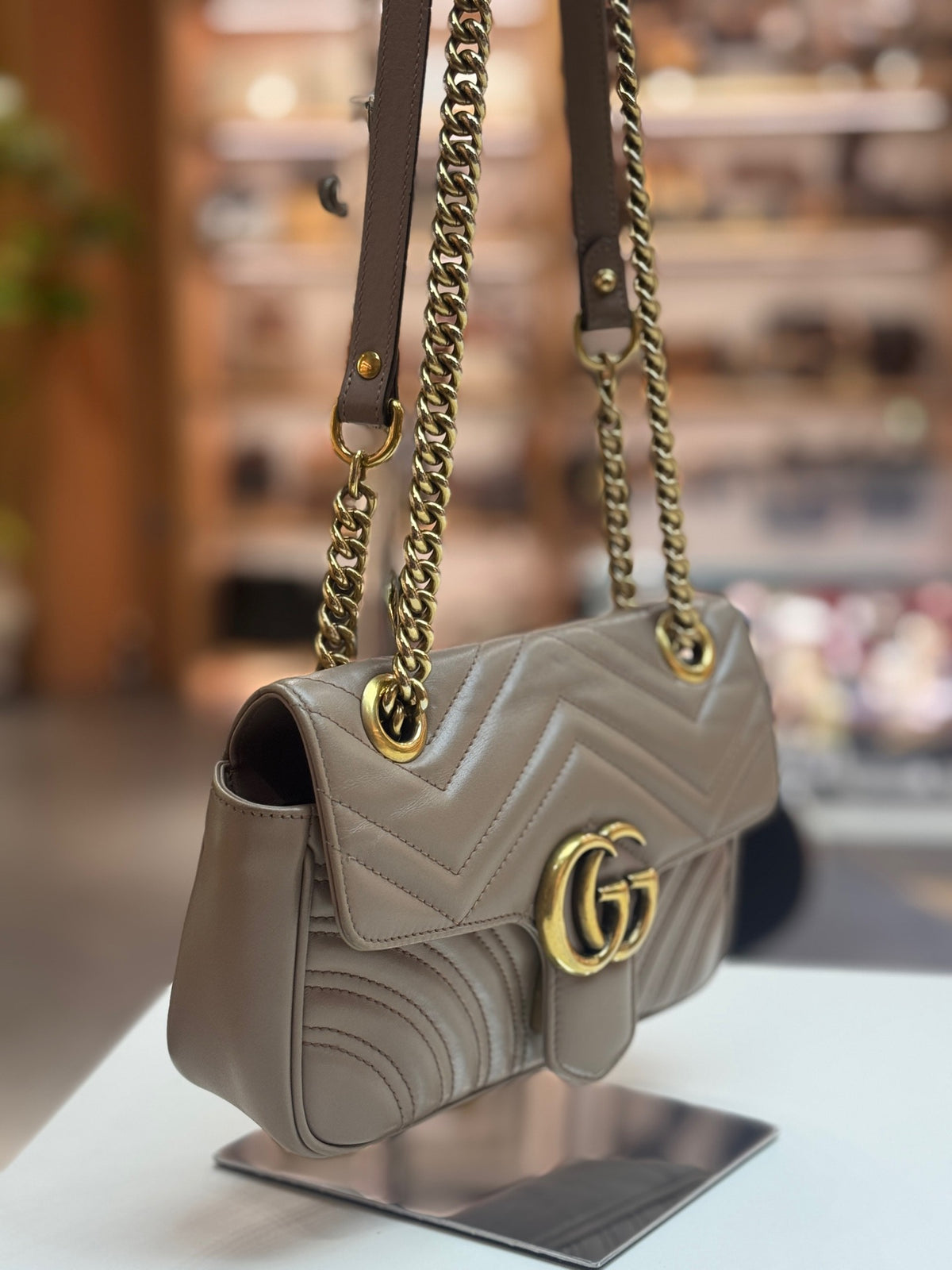 Gucci - GG Marmont 22 - Leather - Beige - (small)