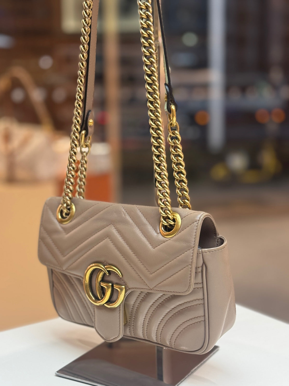 Gucci - GG Marmont 22 - Leather - Beige - (small)