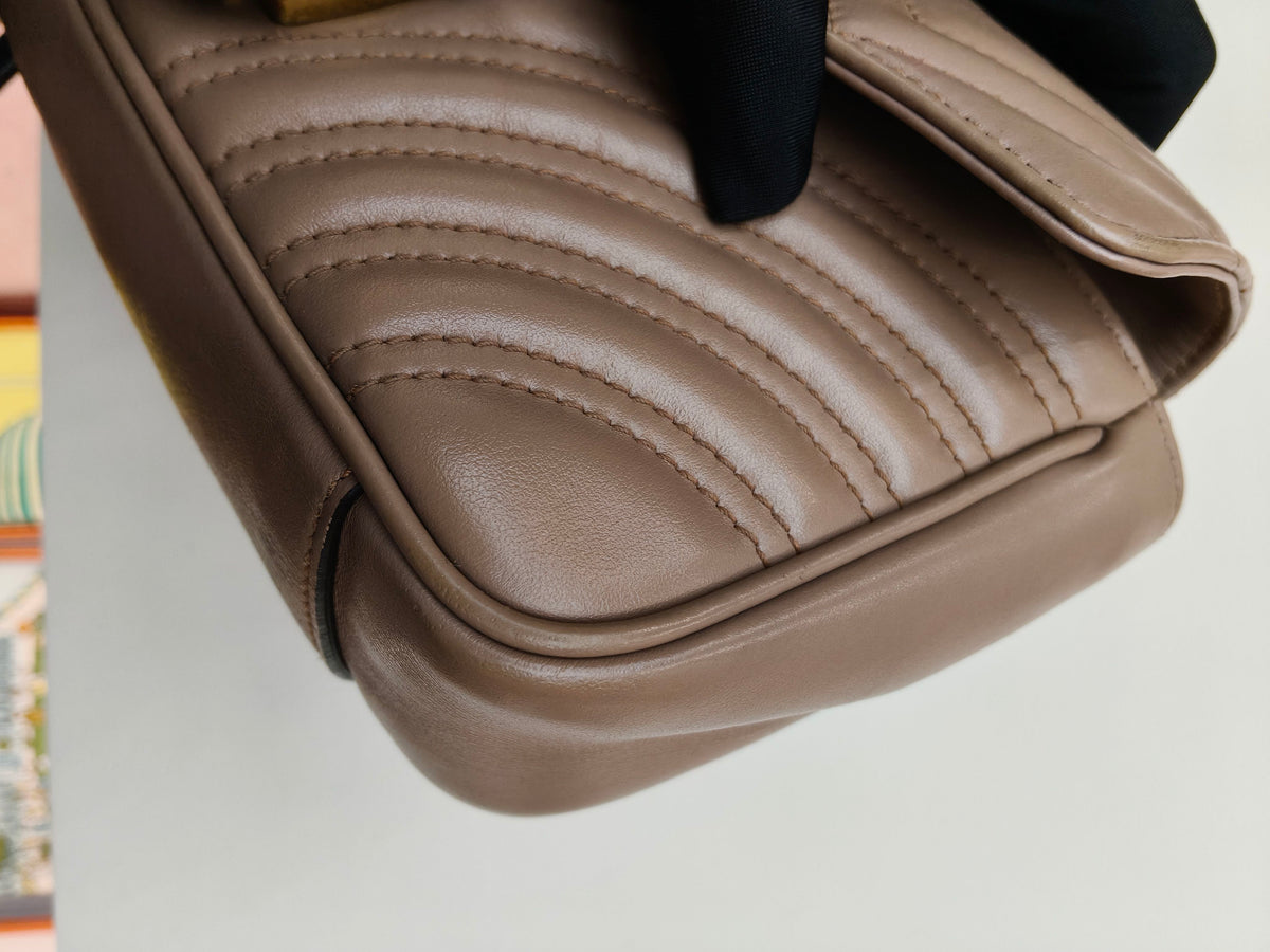 Gucci - GG Marmont 22 - Leather - Beige - (small)