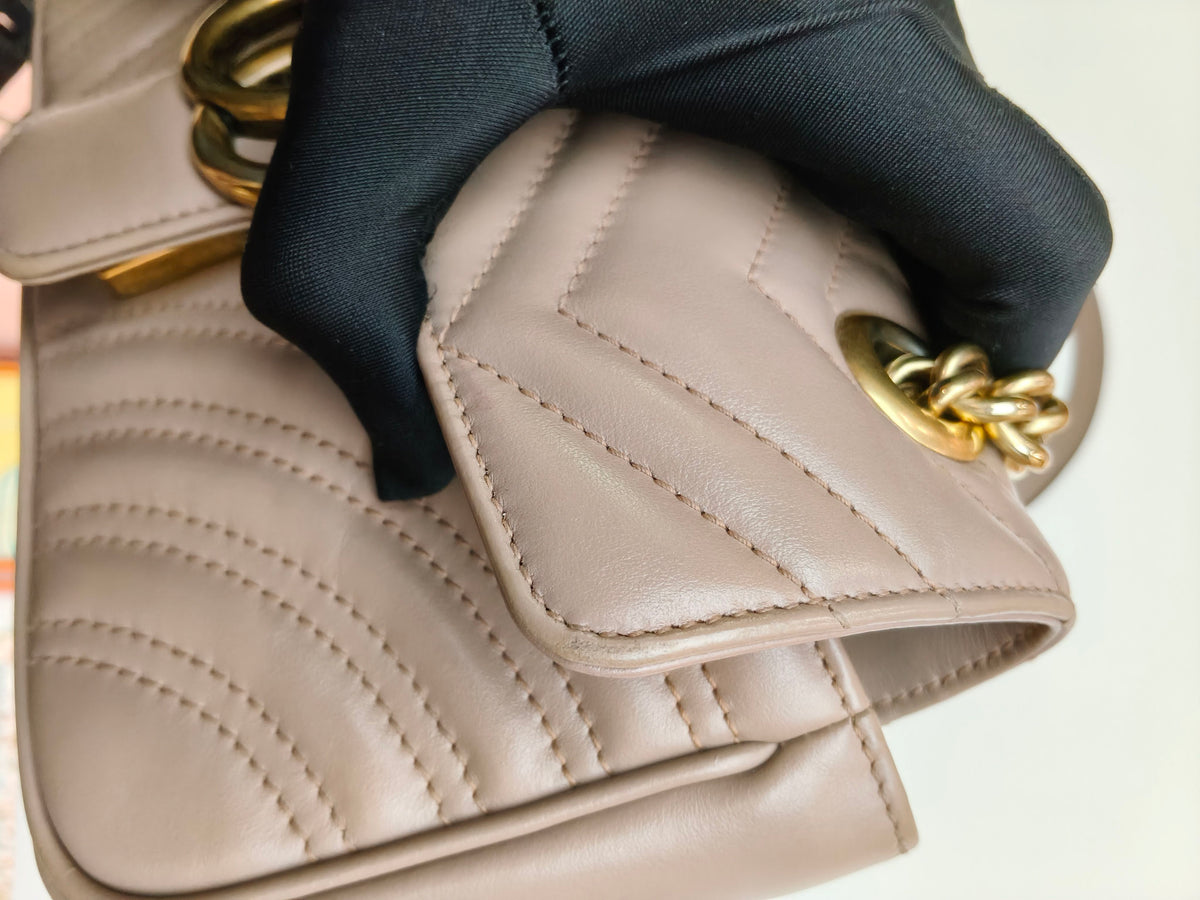 Gucci - GG Marmont 22 - Leather - Beige - (small)