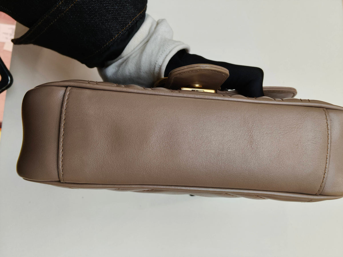 Gucci - GG Marmont 22 - Leather - Beige - (small)
