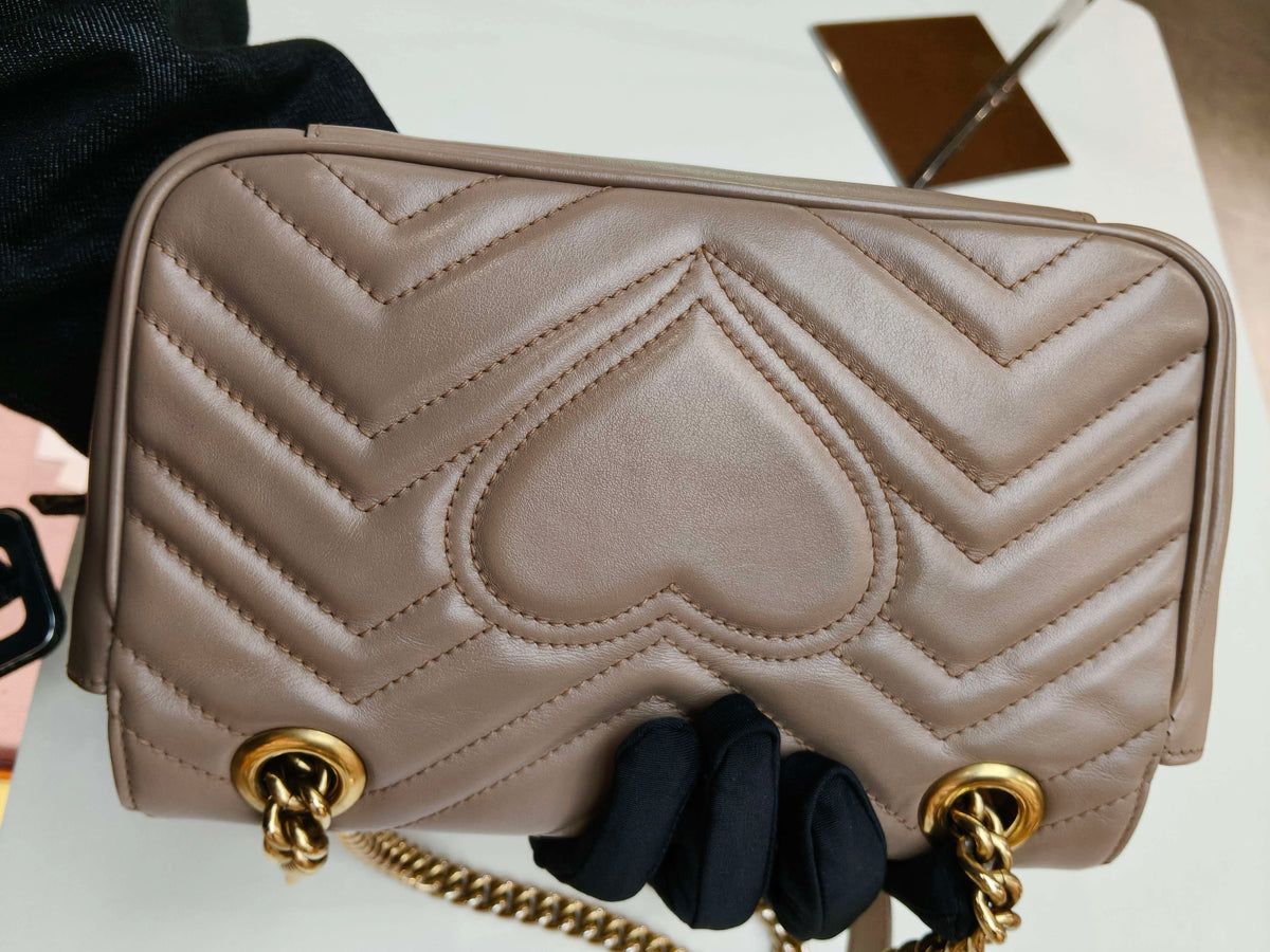 Gucci - GG Marmont 22 - Leather - Beige - (small)
