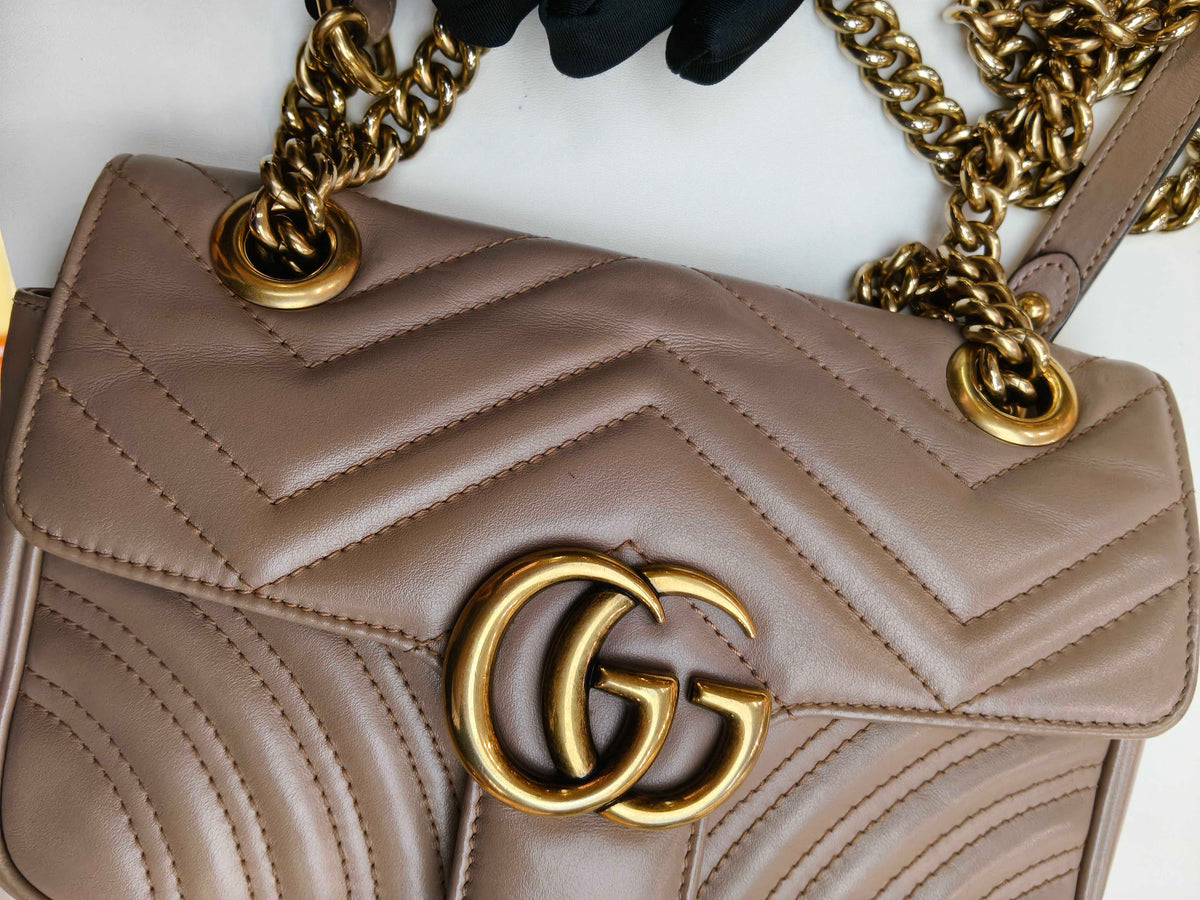 Gucci - GG Marmont 22 - Leather - Beige - (small)