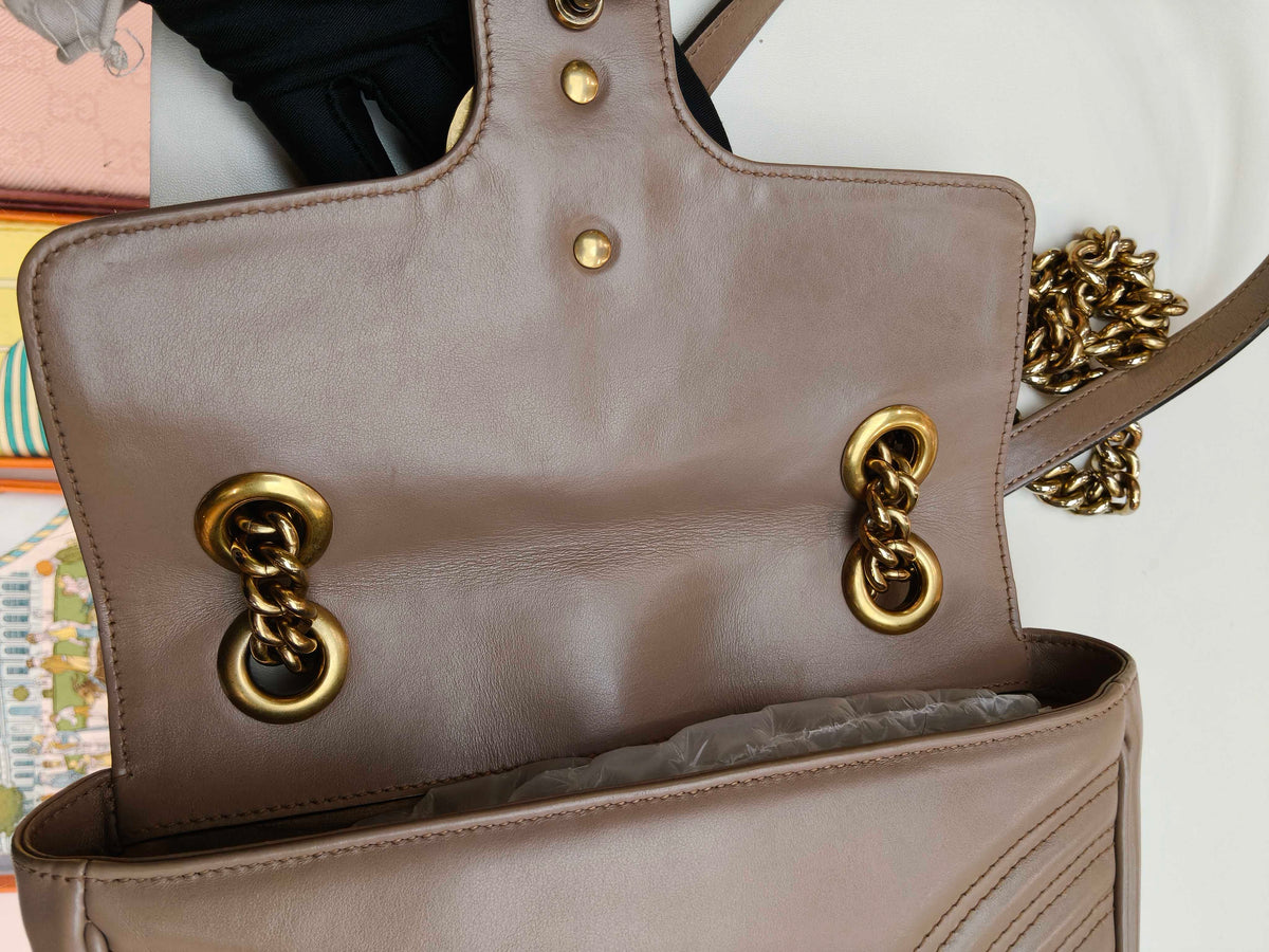 Gucci - GG Marmont 22 - Leather - Beige - (small)
