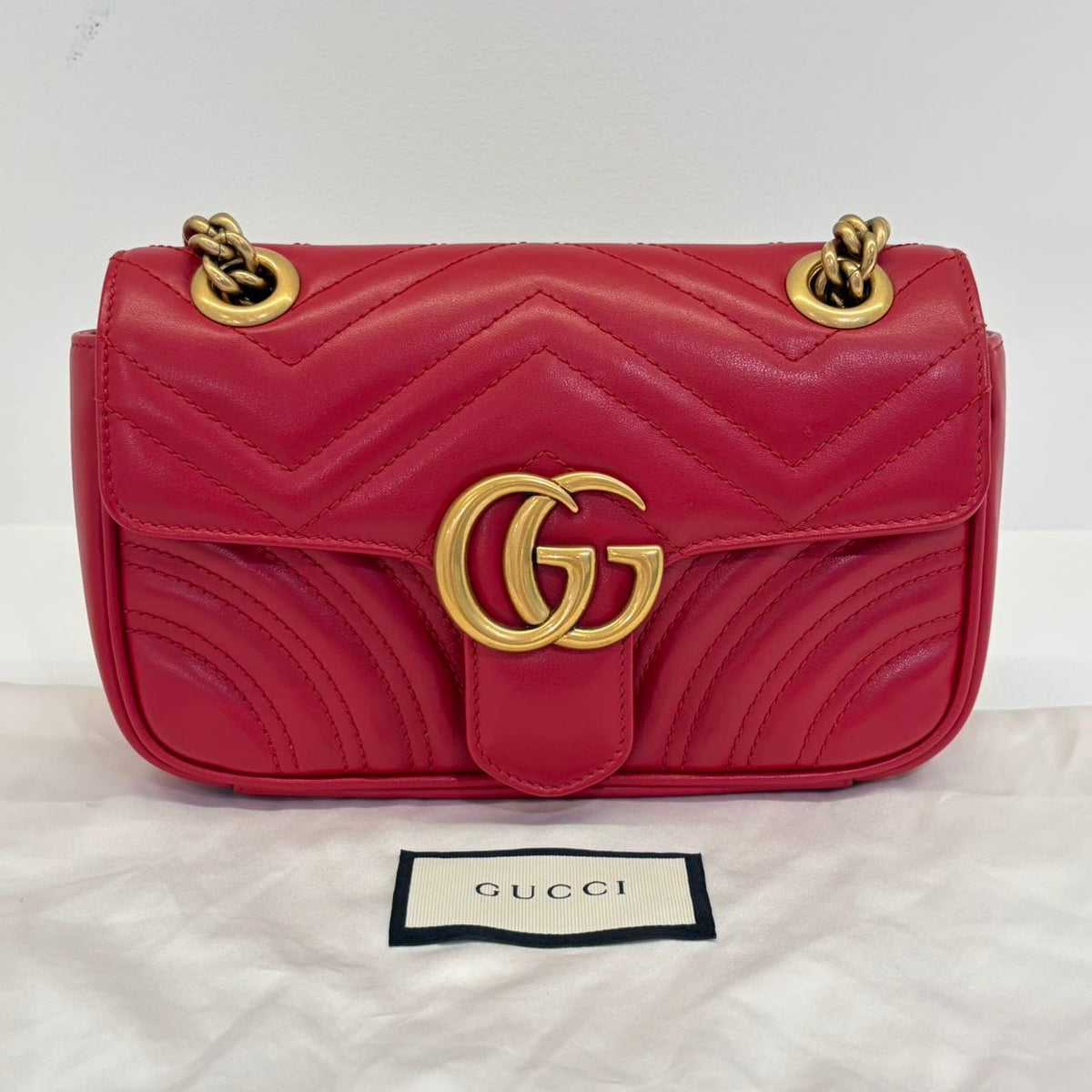 Gucci - GG Marmont 22 - Leather - Red - (small)
