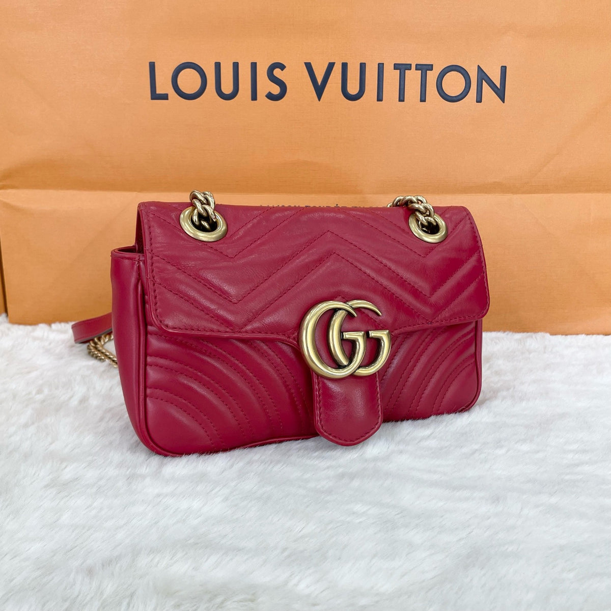 Gucci - GG Marmont 22 - Leather - Red - (small)