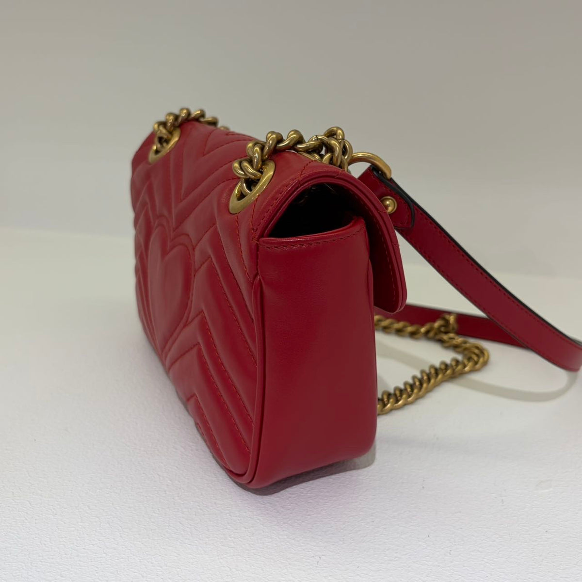 Gucci - GG Marmont 22 - Leather - Red - (small)