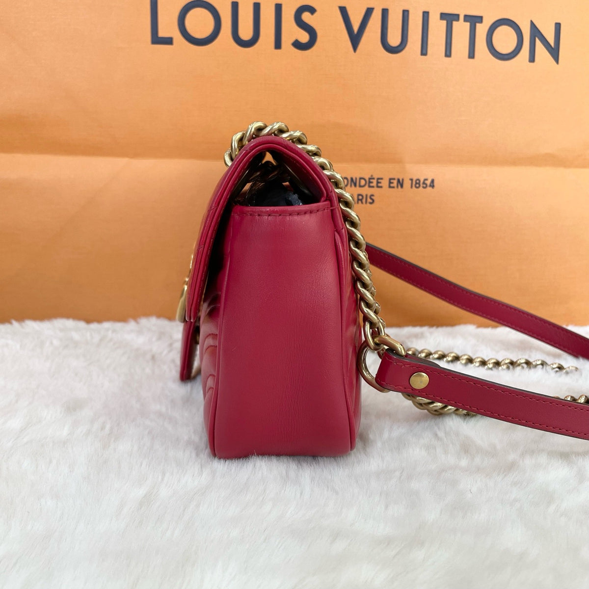 Gucci - GG Marmont 22 - Leather - Red - (small)