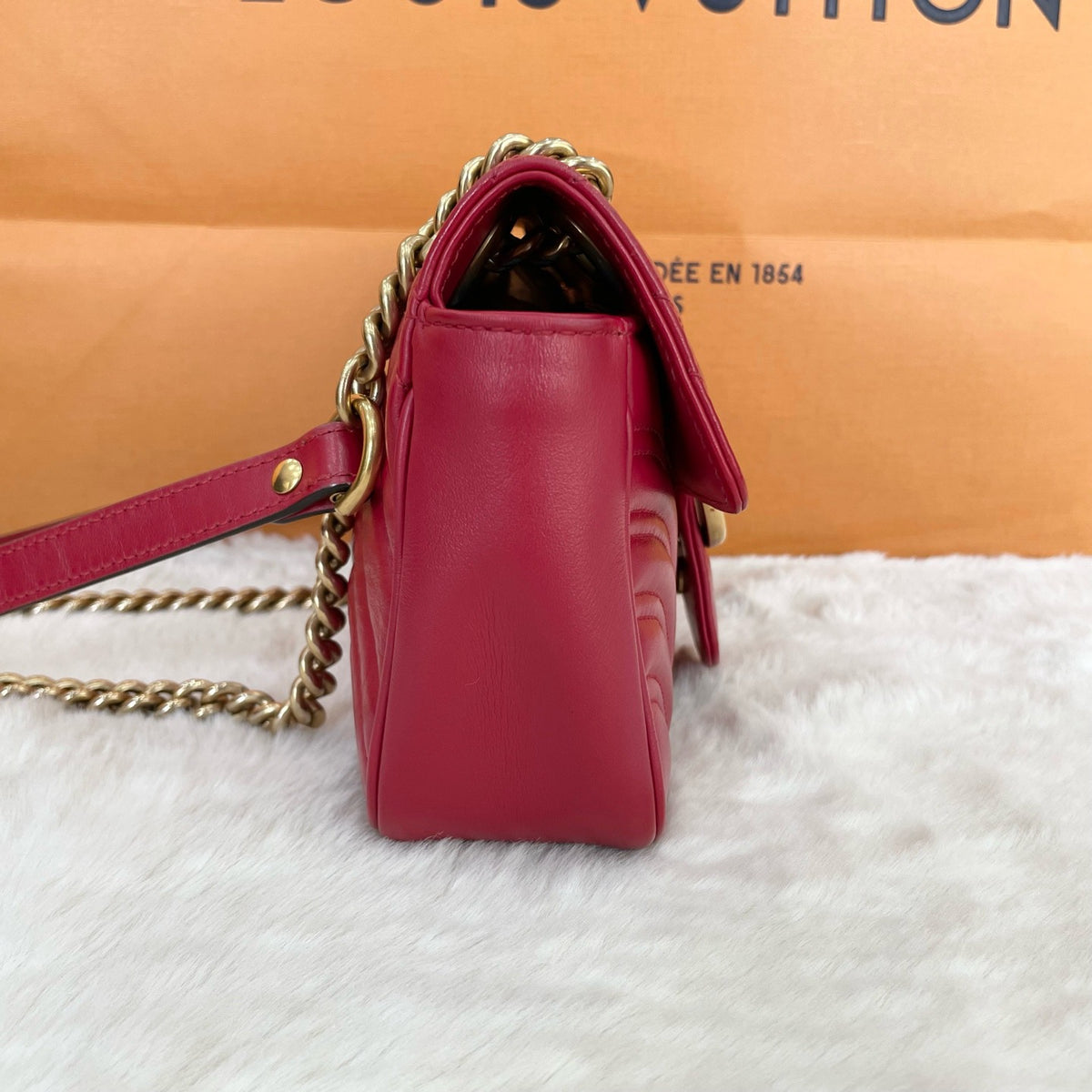 Gucci - GG Marmont 22 - Leather - Red - (small)