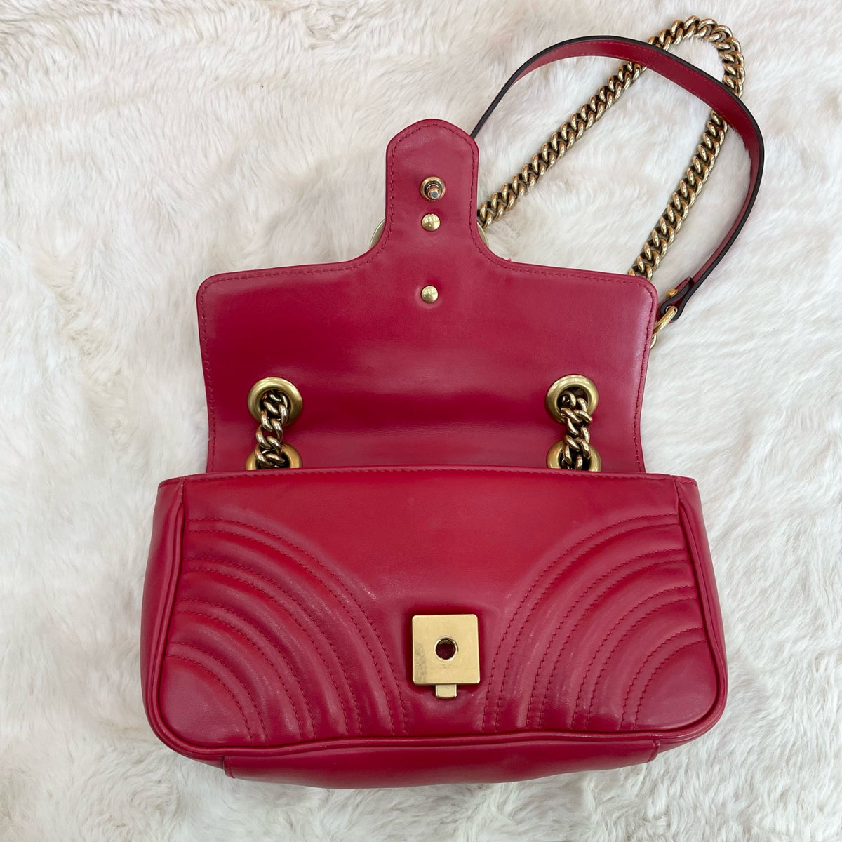 Gucci - GG Marmont 22 - Leather - Red - (small)