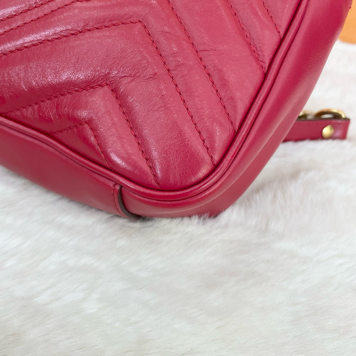 Gucci - GG Marmont 22 - Leather - Red - (small)