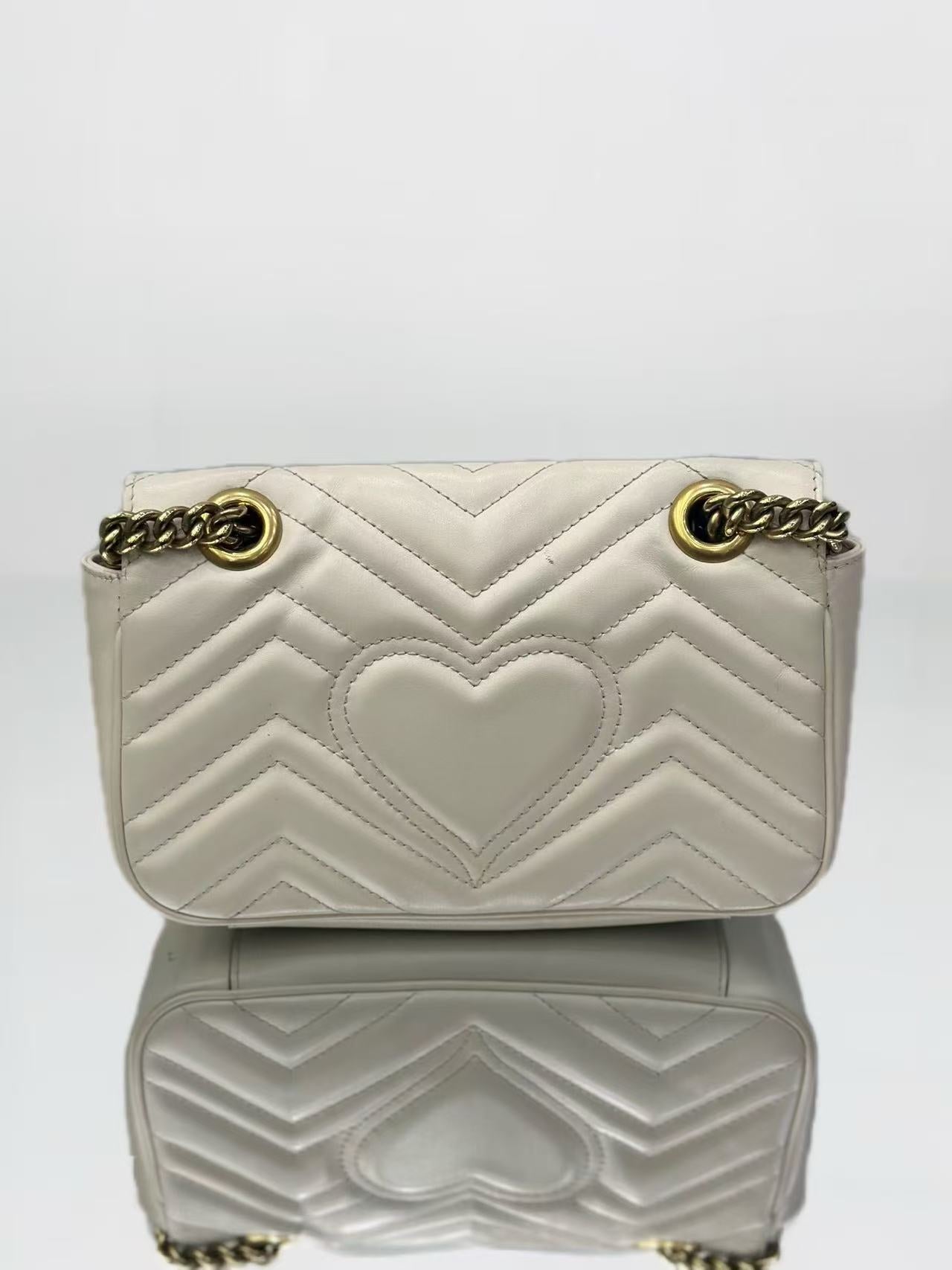 Gucci - GG Marmont 22 Shoulder Bag - Leather - White - (mini)