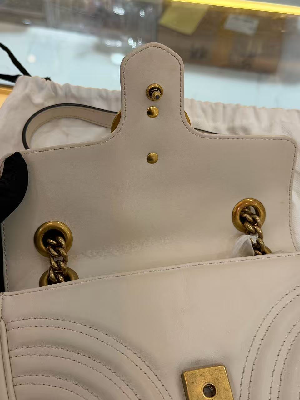 Gucci - GG Marmont 22 Shoulder Bag - Leather - White - (mini)