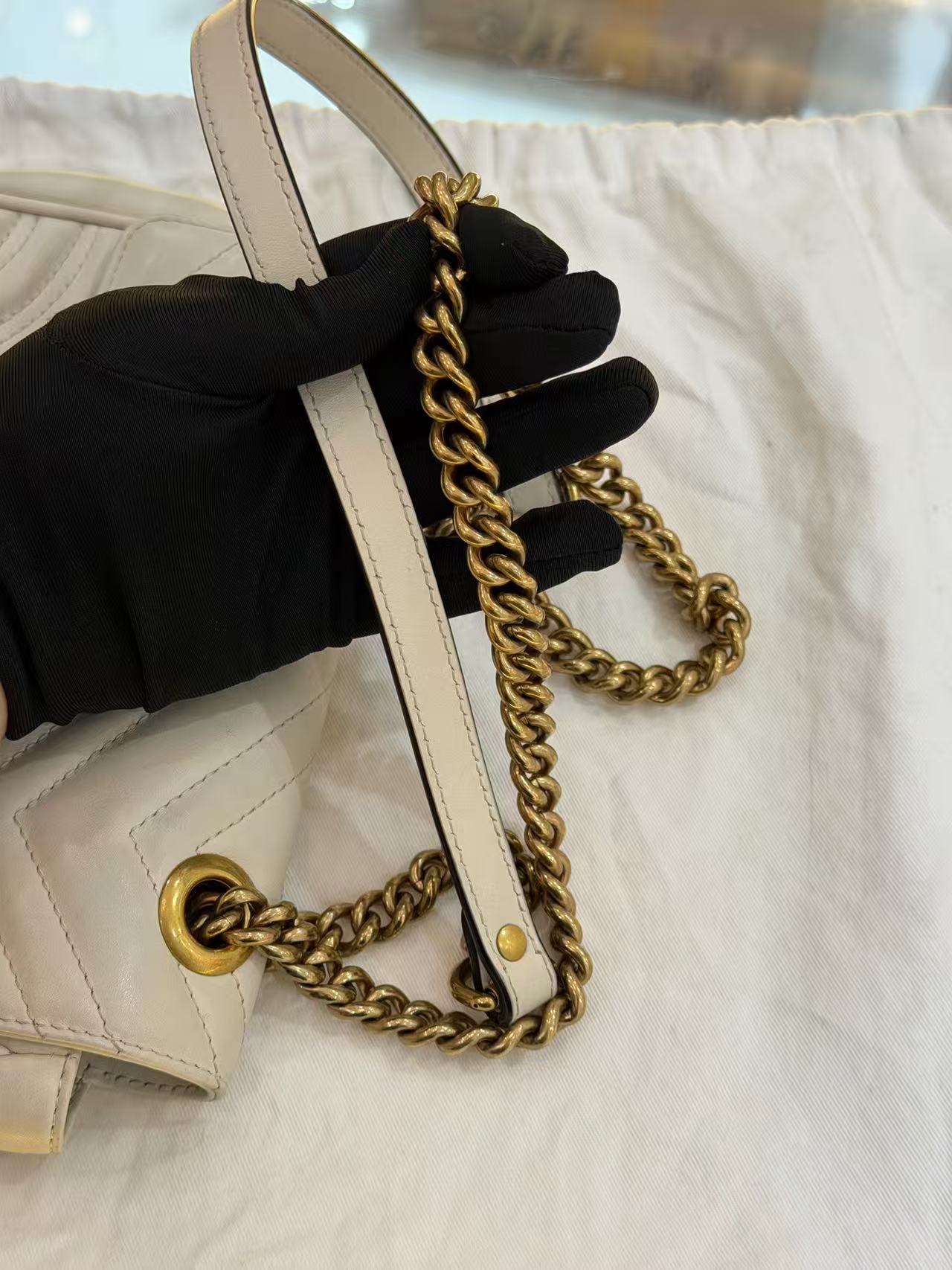 Gucci - GG Marmont 22 Shoulder Bag - Leather - White - (mini)