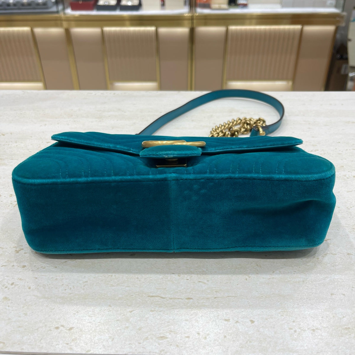 Gucci - GG Marmont 26 cm - Velvet - Blue - (small)