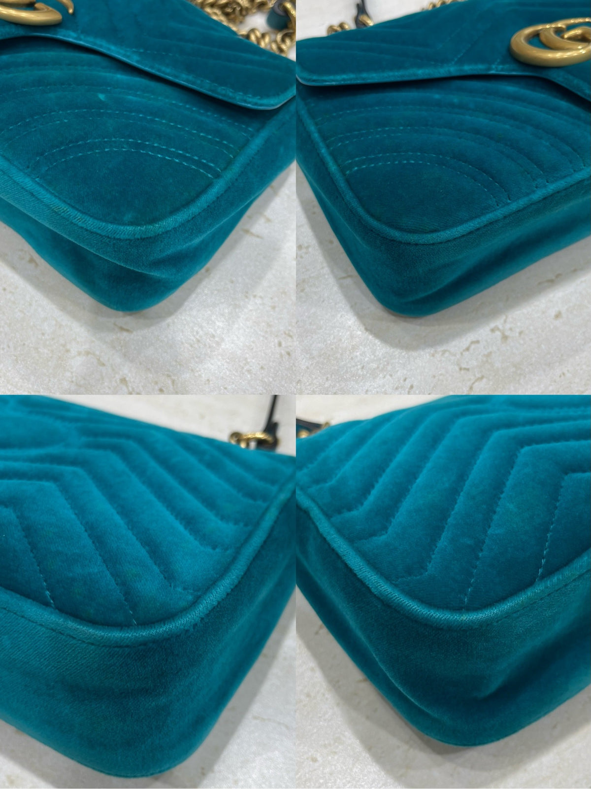 Gucci - GG Marmont 26 cm - Velvet - Blue - (small)