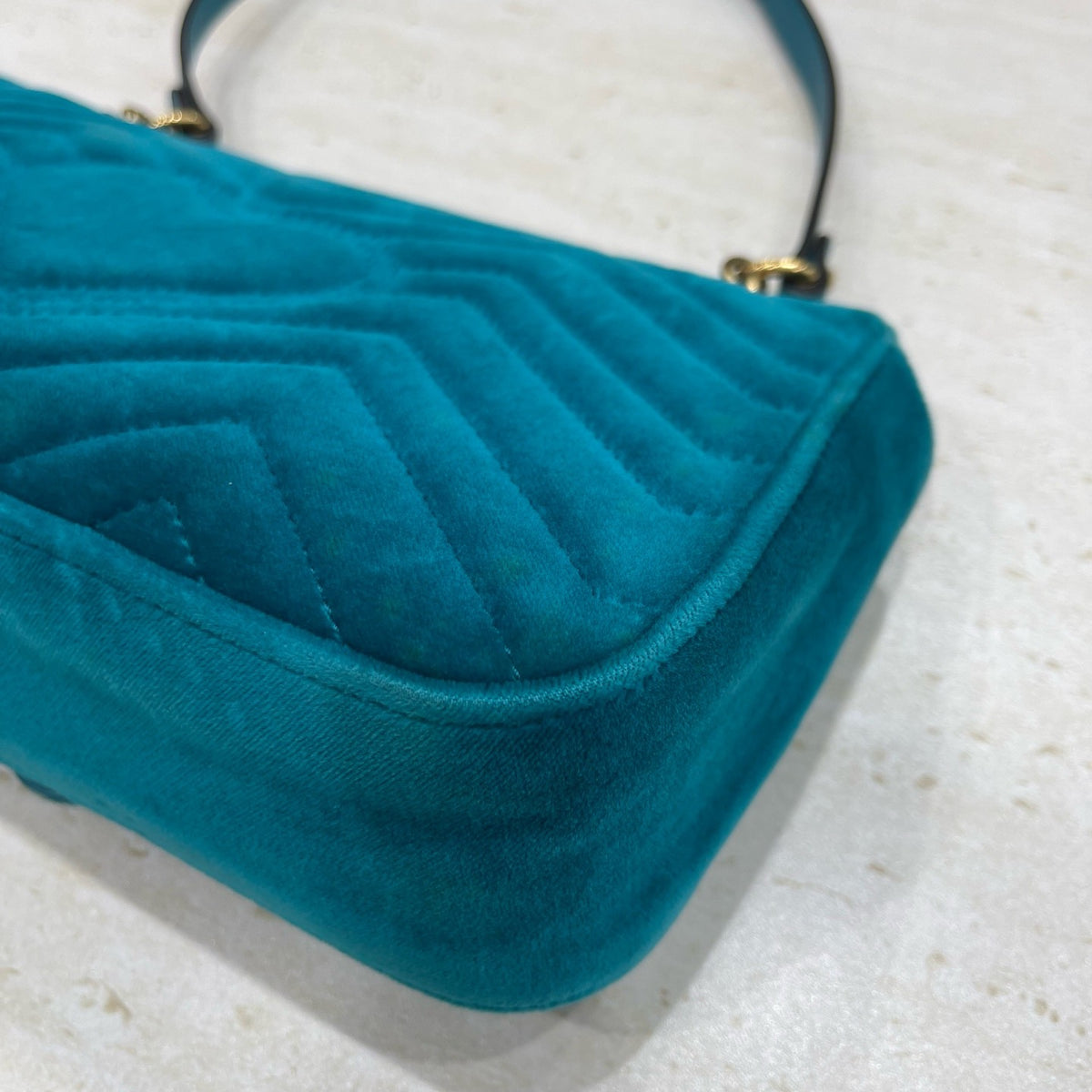 Gucci - GG Marmont 26 cm - Velvet - Blue - (small)