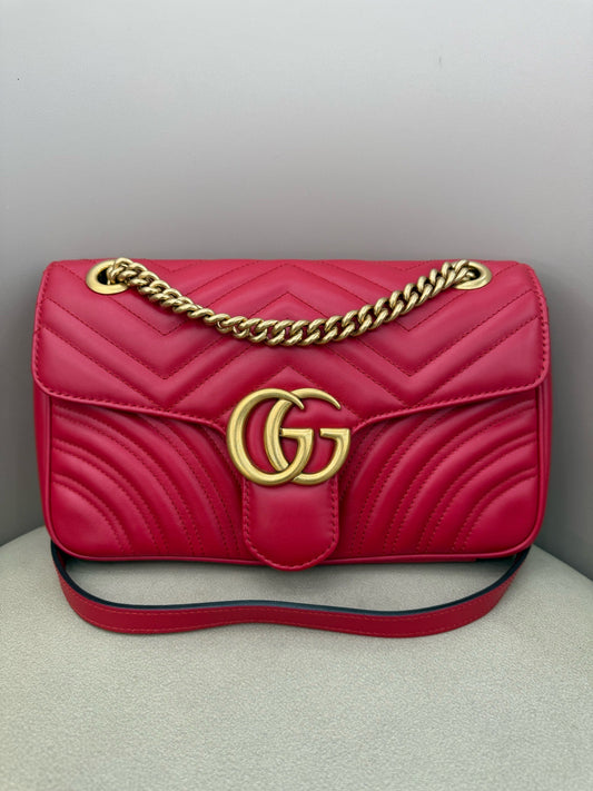 Gucci - GG Marmont 26 - Leather - Red - (small)
