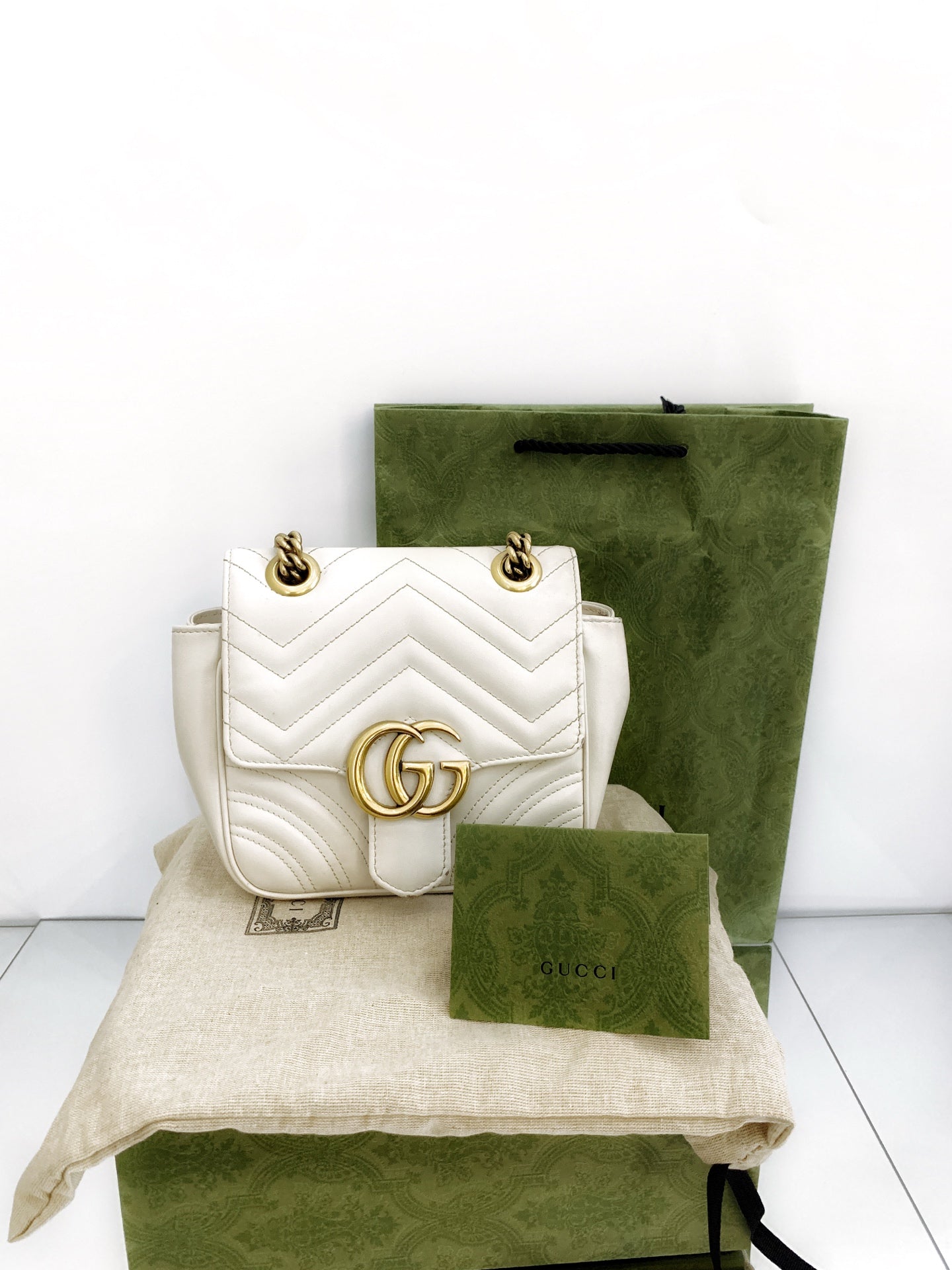 Gucci - GG Marmont - Leather - Beige