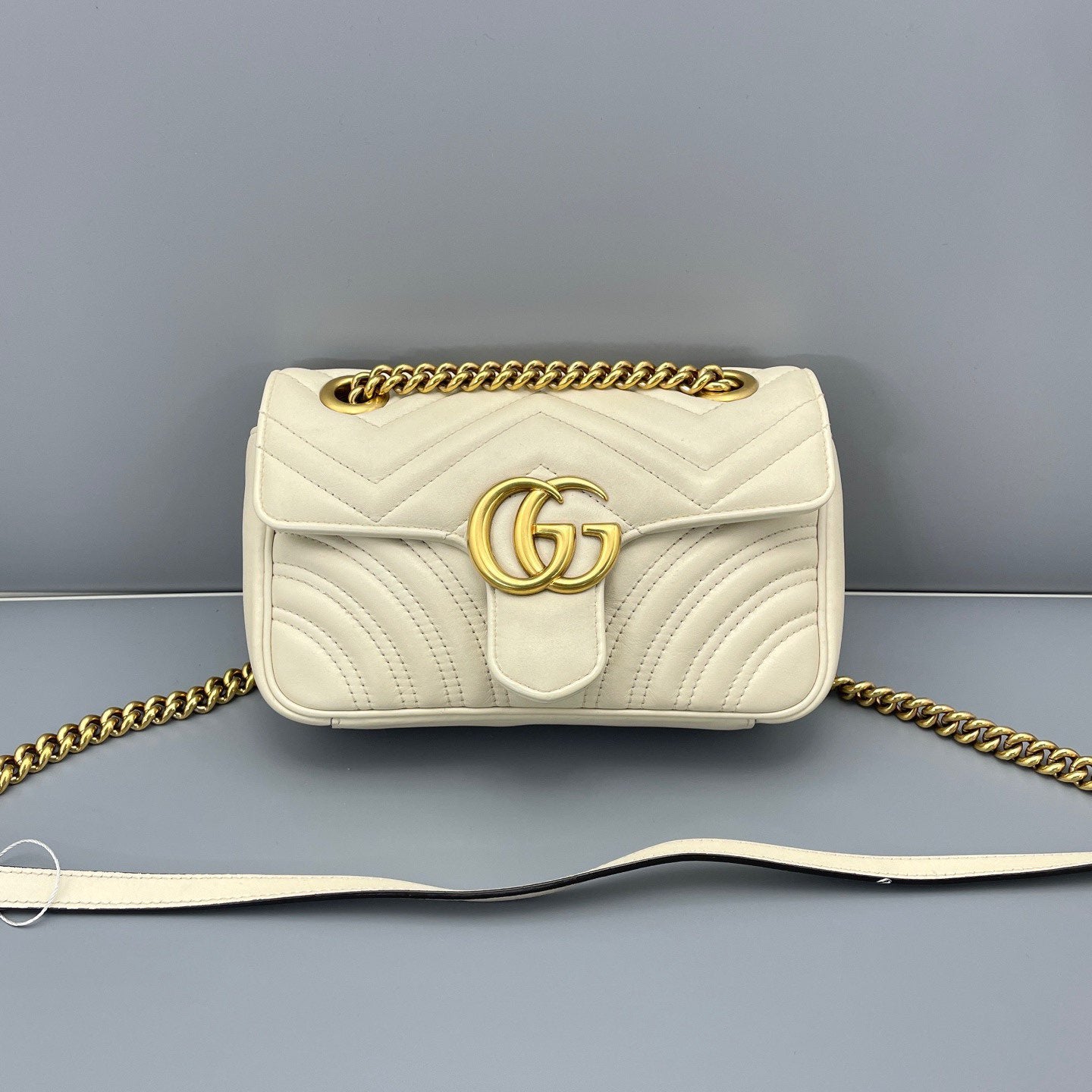Gucci - GG Marmont - Calfskin leather - White with Gold-Tone Hardware - (mini)
