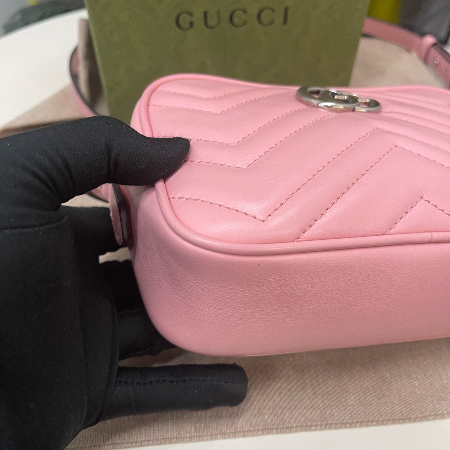 Gucci - GG Marmont Camera Bag - Leather - Pink - (mini)