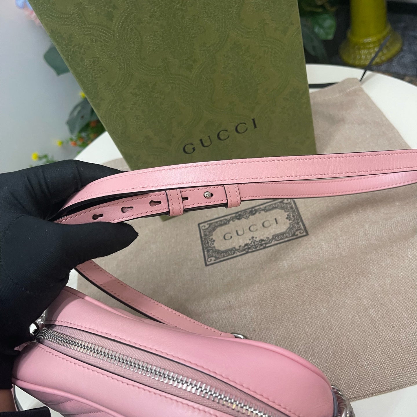 Gucci - GG Marmont Camera Bag - Leather - Pink - (mini)