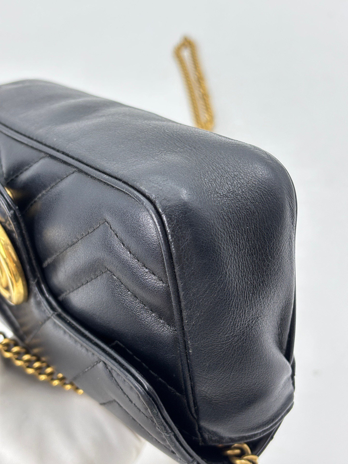 Gucci - GG Marmont - Cowhide leather - Black with Gold-Tone Hardware - (super mini)