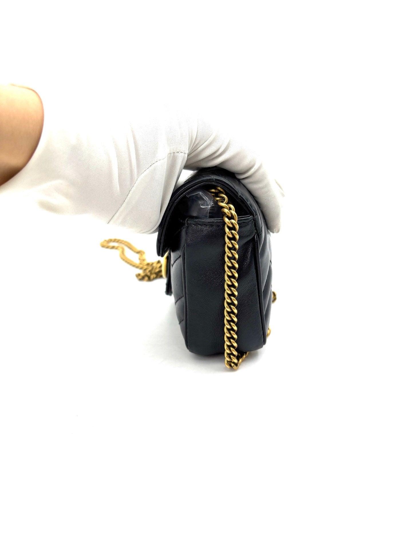 Gucci - GG Marmont - Cowhide leather - Black with Gold-Tone Hardware - (super mini)
