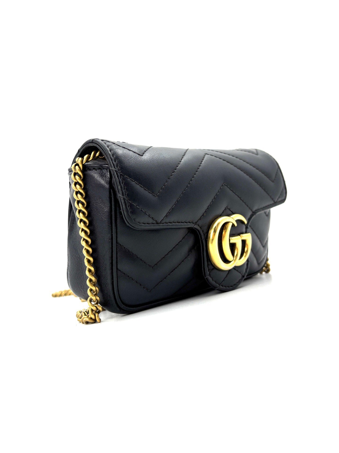 Gucci - GG Marmont - Cowhide leather - Black with Gold-Tone Hardware - (super mini)