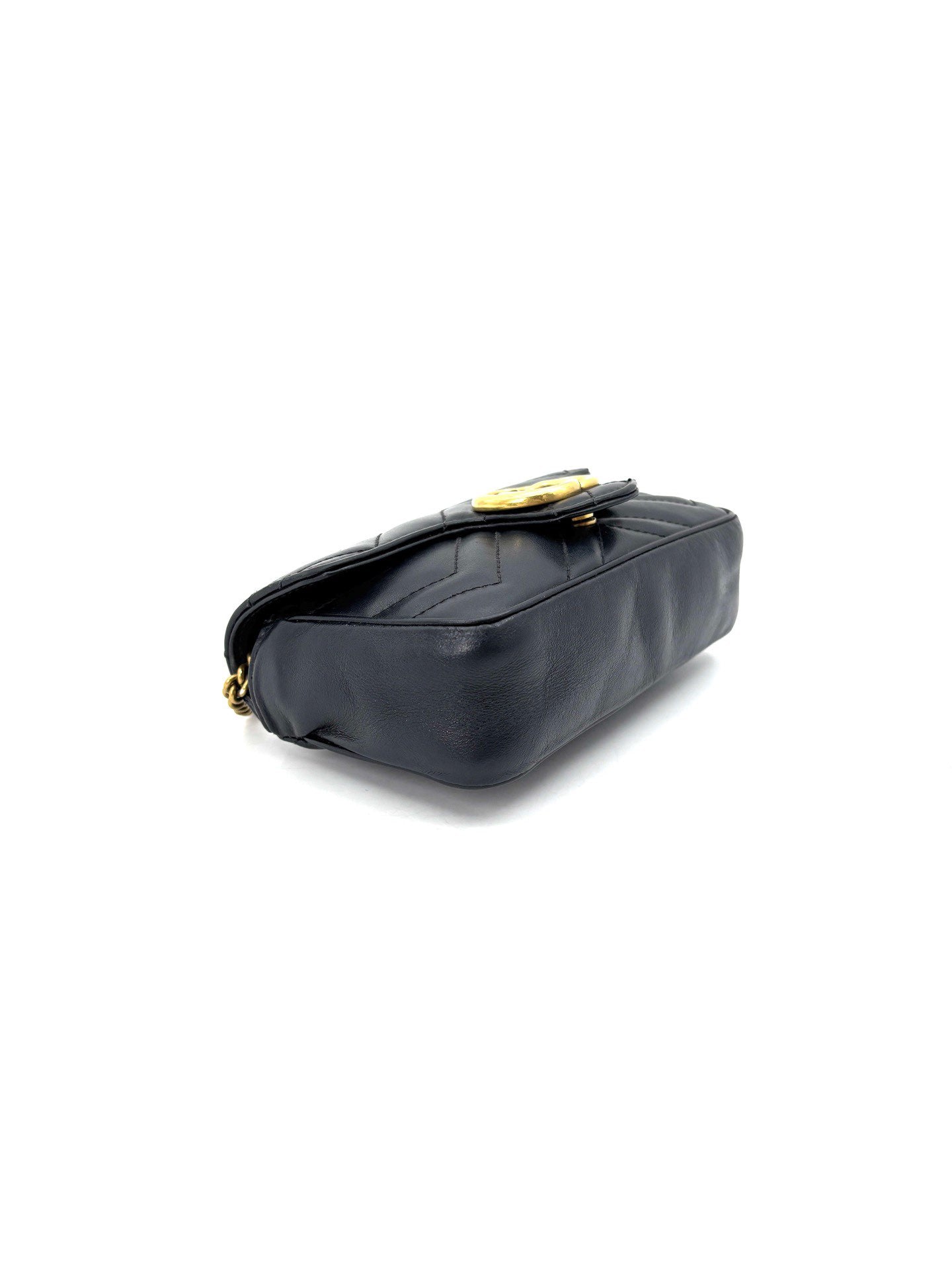 Gucci - GG Marmont - Cowhide leather - Black with Gold-Tone Hardware - (super mini)