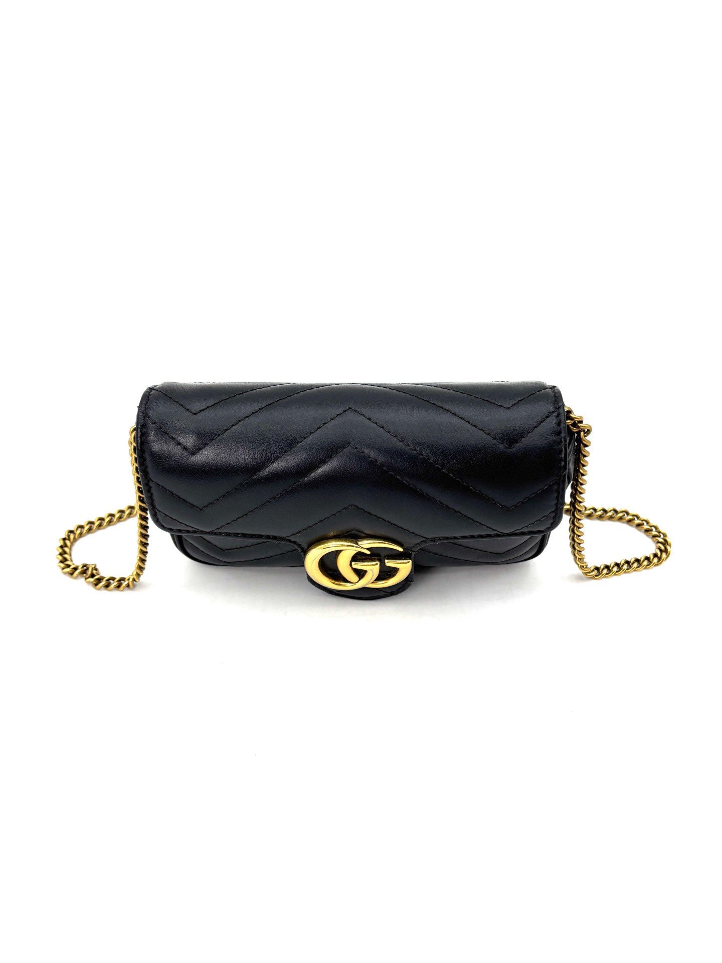 Gucci - GG Marmont - Cowhide leather - Black with Gold-Tone Hardware - (super mini)