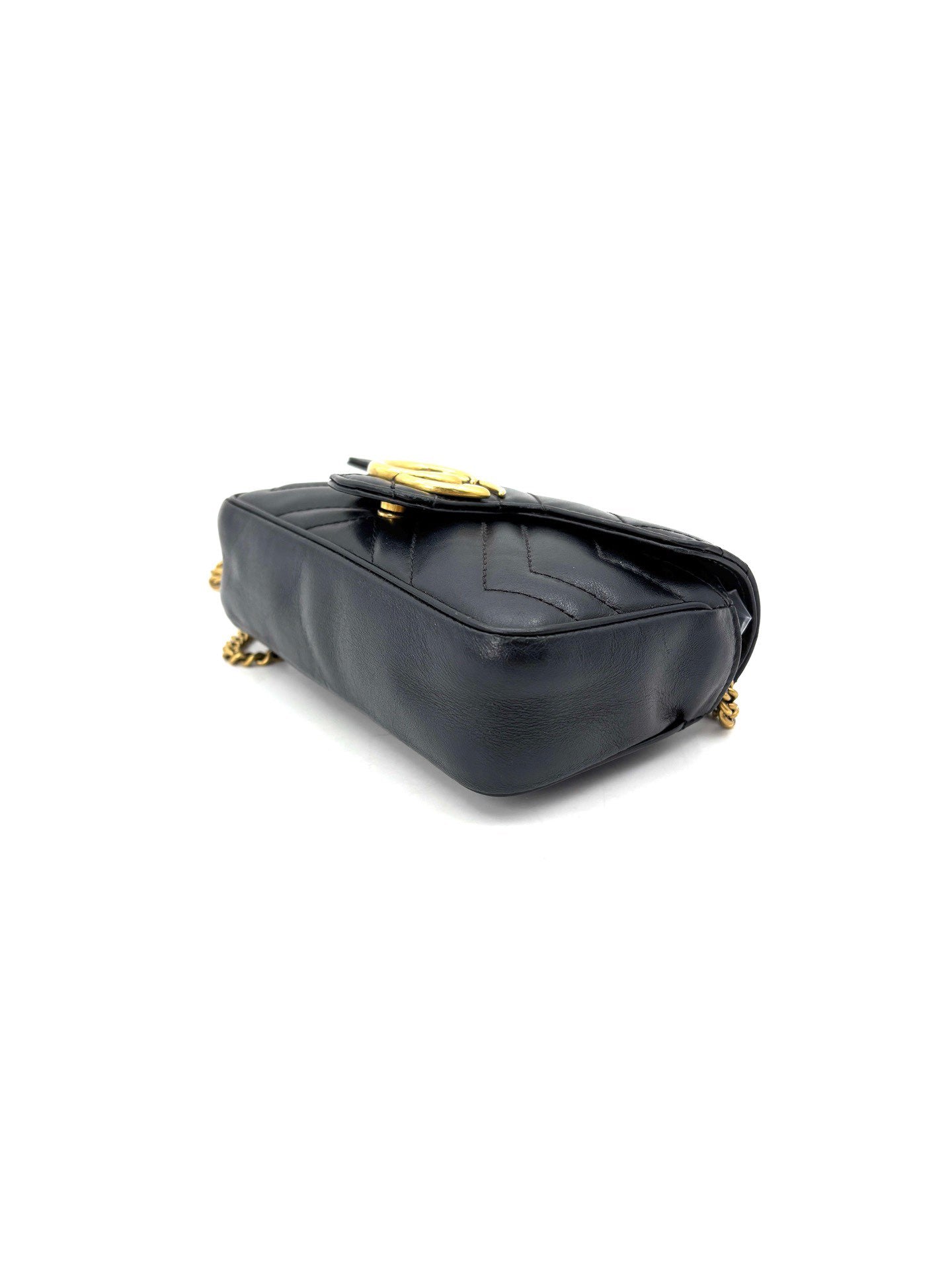 Gucci - GG Marmont - Cowhide leather - Black with Gold-Tone Hardware - (super mini)