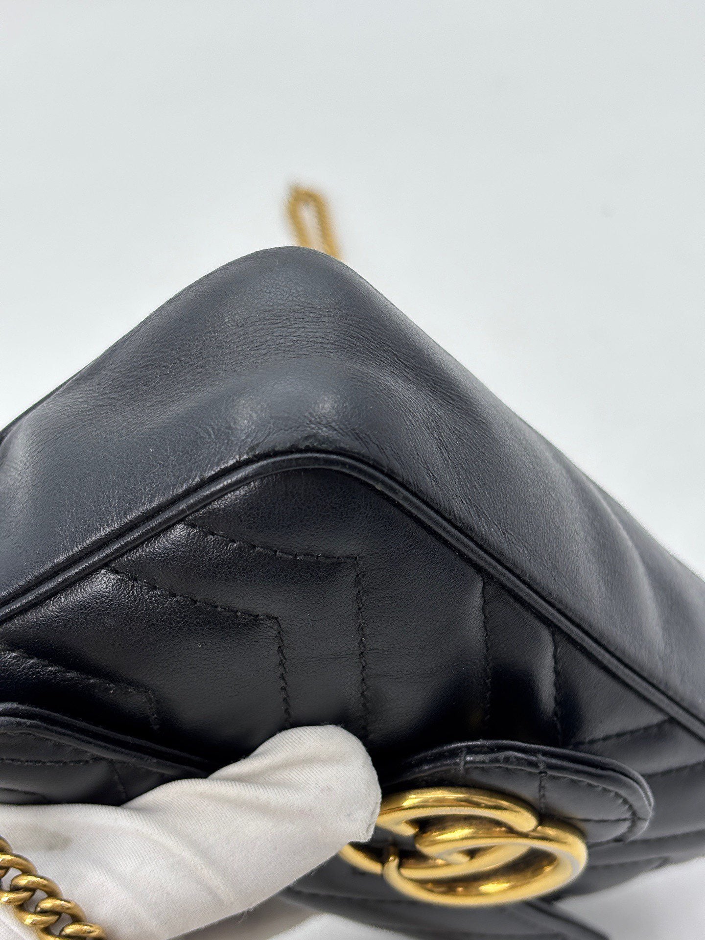 Gucci - GG Marmont - Cowhide leather - Black with Gold-Tone Hardware - (super mini)