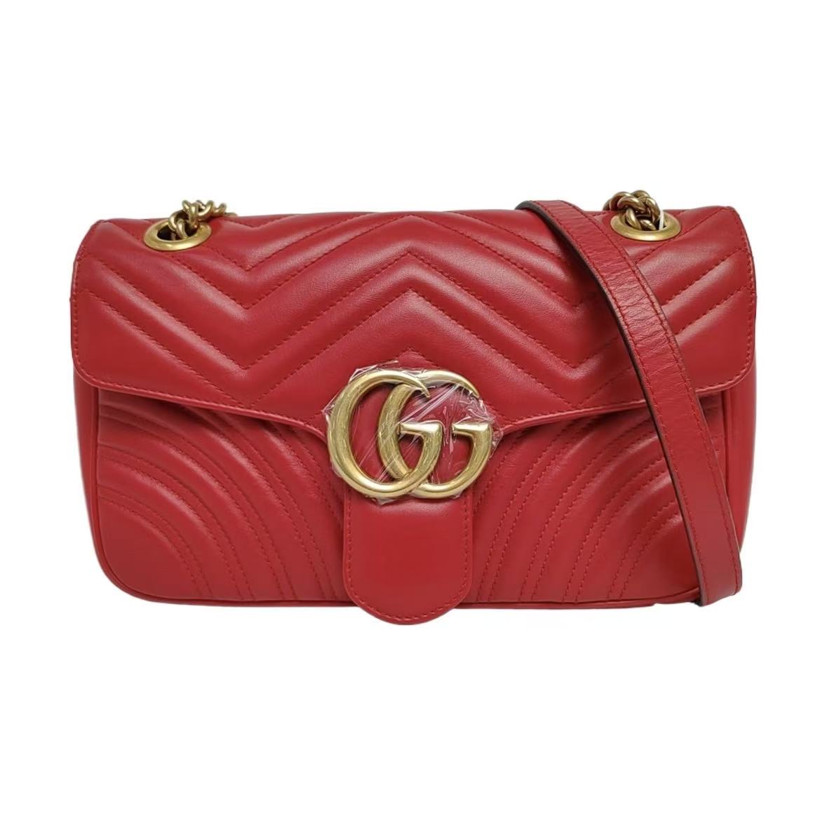 Gucci - GG Marmont - Cowhide leather - Red - (Medium)