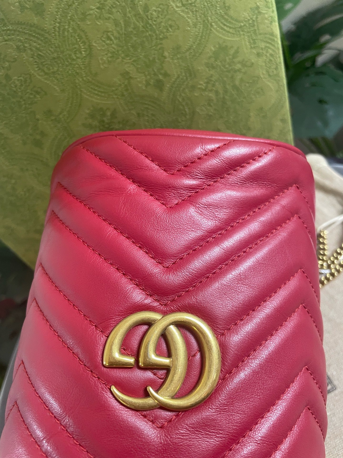 Gucci - GG Marmont Drawstring Bucket Bag - Leather - Red - (Mini)